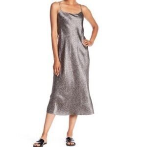 Vince Shimmering Silver Midi Dress